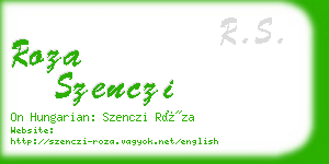 roza szenczi business card